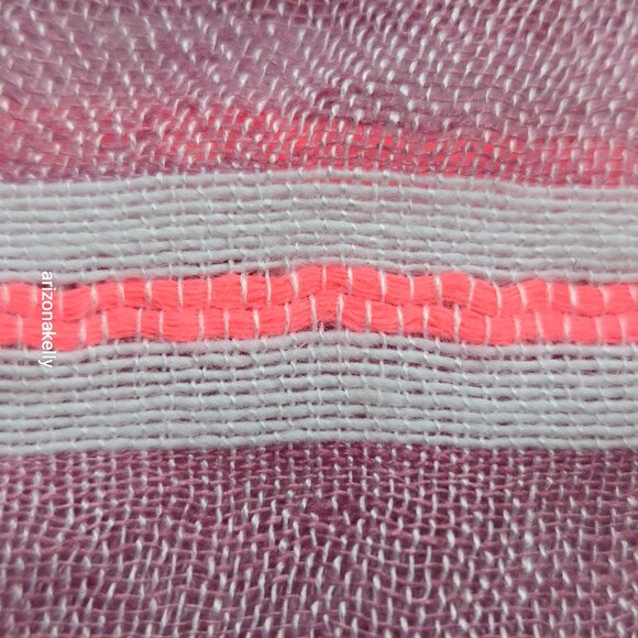 Oska Linen & Cotton Scarf Pink & White - Picture 11 of 13